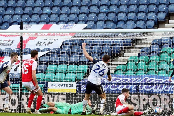 Ched Evans pulls a goal back for PNE against Rotherham