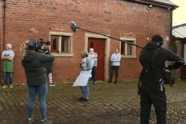 A One Show TV crew surprised Glenda at her charity kitchen in Fulwood