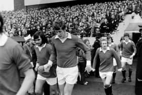 Manchester United take to the pitch at Deepdale for their FA Cup clash with Preston North End in February 1972