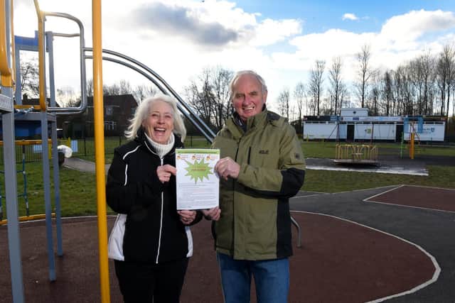 Sylvie and Geoff Rand at the playground