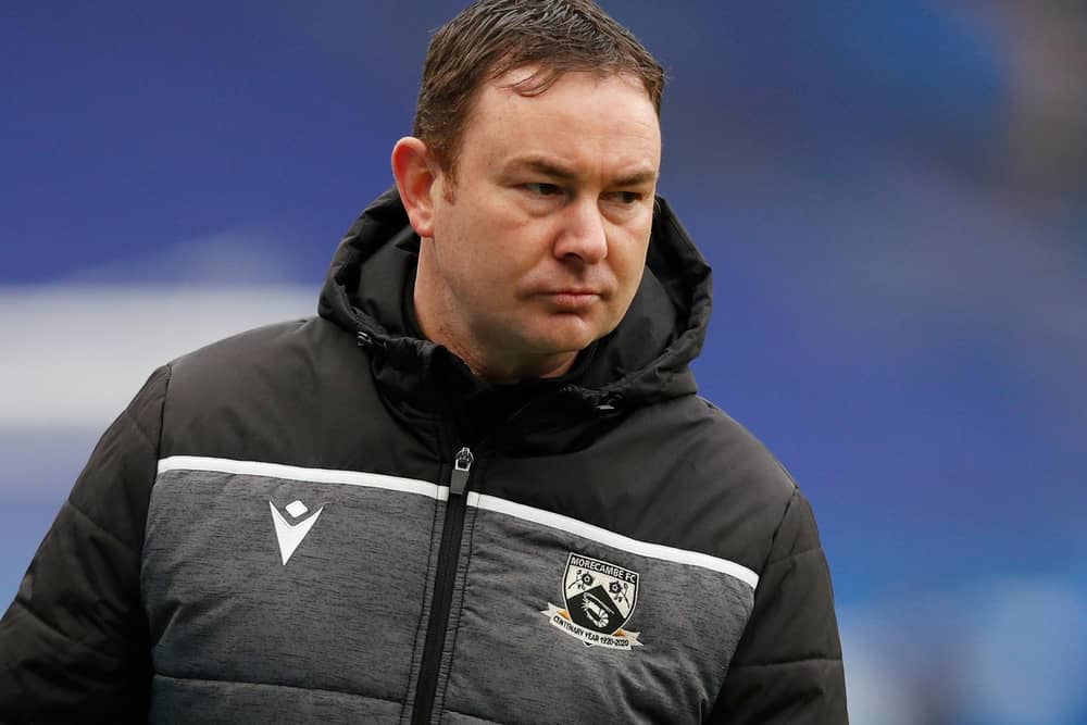 Morecambe manager Derek Adams is targeting three points tomorrow