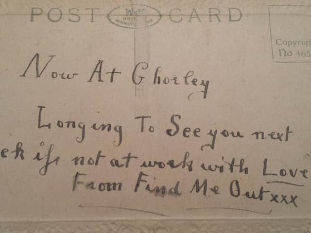 Vintage Valentine Card sent in Chorley