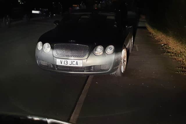 The stolen Bentley Continental GT was the target of a police chase at 5.30am on Saturday (February 13) after its driver failed to stop when signaled to pull over by officers