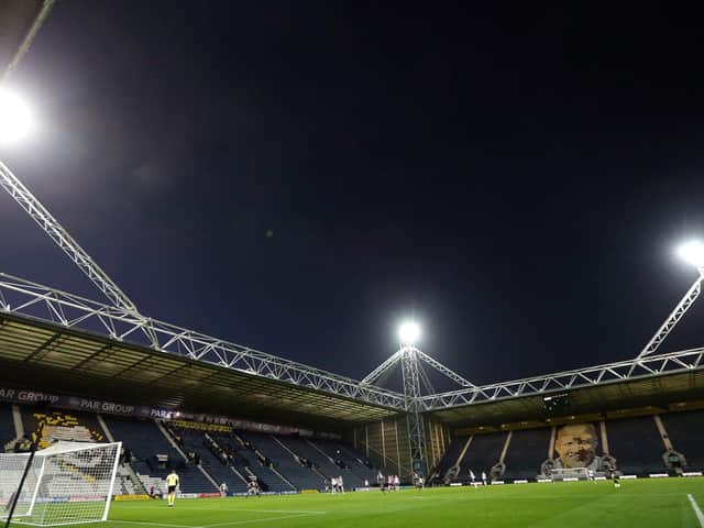 Deepdale stadium under the lights.