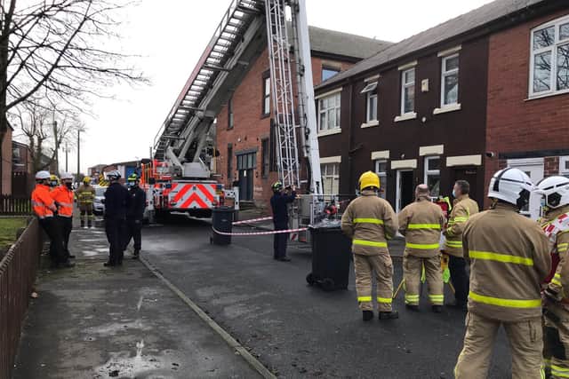 A casualty has been airlifted to hospital after an explosion at a home in Bleasdale Street East, Preston this morning (February 16)