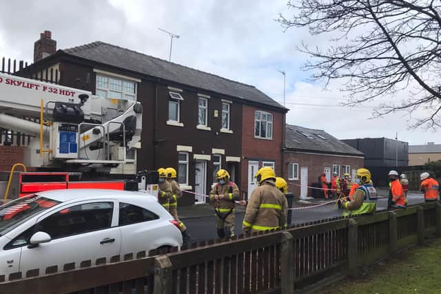 A casualty has been airlifted to hospital after an explosion at a home in Bleasdale Street East, Preston this morning (February 16)
