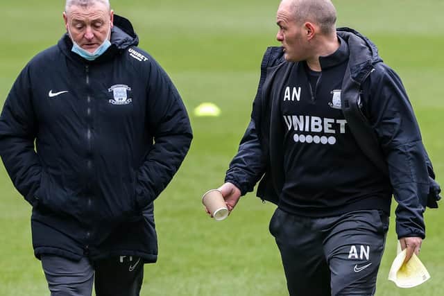 Frankie McAvoy (left) with manager Alex Neil (right).