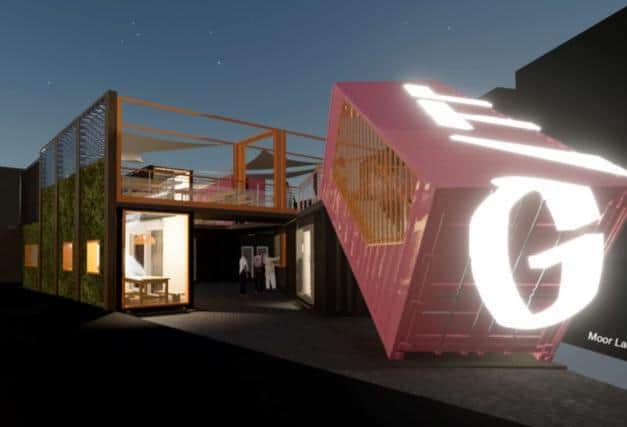 How the container-built eatery could look (Image: John Bridge Studio).
