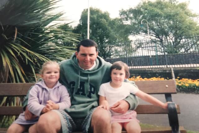 Anna and Cath as children with dad John