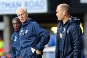 Mick McCarthy and PNE boss Alex Neil (right)