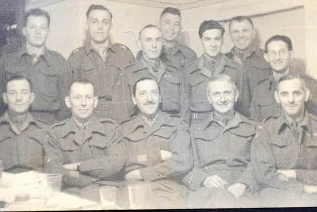 Officers of A Company  of the 5th County of Lancaster (Preston County) Battalion, of the Home Guard in 1944