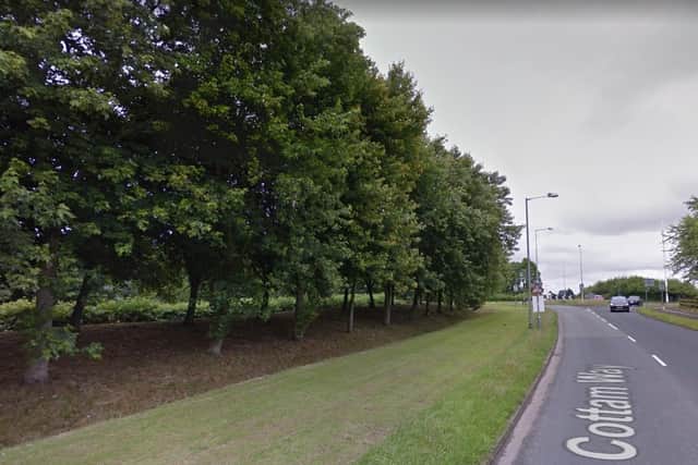 A man, believed to be his 30s, was found "outdoors in a wooded area" in Cottom Way. (Credit: Google)