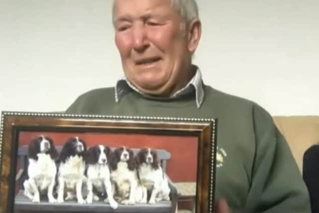 Keith Fetches is still missing one of his three Springer Spaniels that had been stolen from kennels outside his home in Thornholme, East Yorkshire on February 12. Two of his dogs have since been found - in Preston and Wigan. Pic: BBC