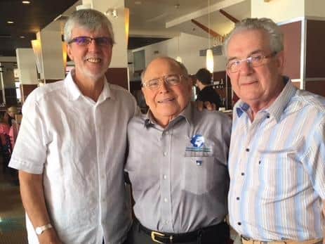 (From left) George Turner; Sonny Buoncervelli, the founder of the World Preview Centre; and Colin Piddington