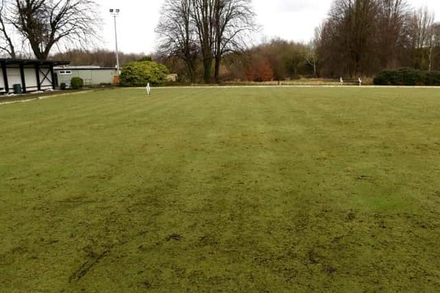 The bowling green at Vernon-Carus Sports Club, off Factory Lane in Penwortham, has been churned up after the turf was trampled on a group of men playing football