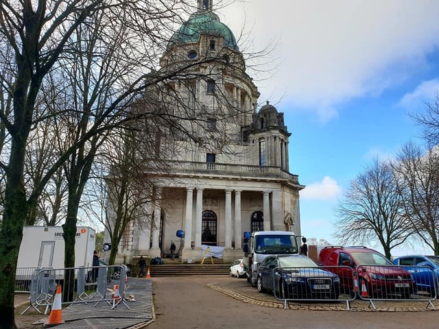 Peaky Blinders - the award-winning period crime drama - has been spotted filming in Williamson Park, Lancaster today, with its crew shooting scenes at the Ashton Memorial. Pic: Andrew Reilly