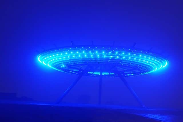 Police fined the two young men for breaching lockdown restrictions last night (Tuesday, February 23), after officers paid a visit to the Haslingden Halo - the illuminated UFO-like structure situated on the hills overlooking the town