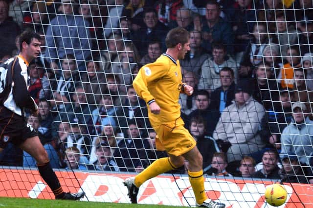 Richard Cresswell taps home PNE's first goal at Grimsby