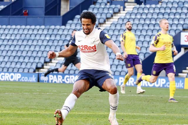 Scott Sinclair makes it 3-0 to PNE against Huddersfield at Deepdale