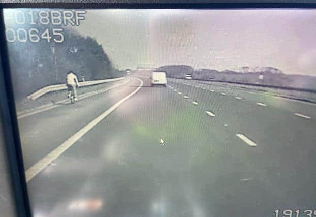 The cyclist was caught on the M55. (Credit: Lancashire Police)
