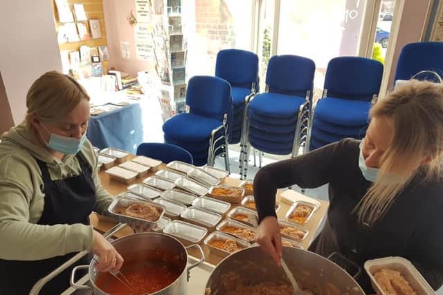 Volunteers from Here for Humanity and the West Preston Methodist Church cooked up 200 hot meals for children and families