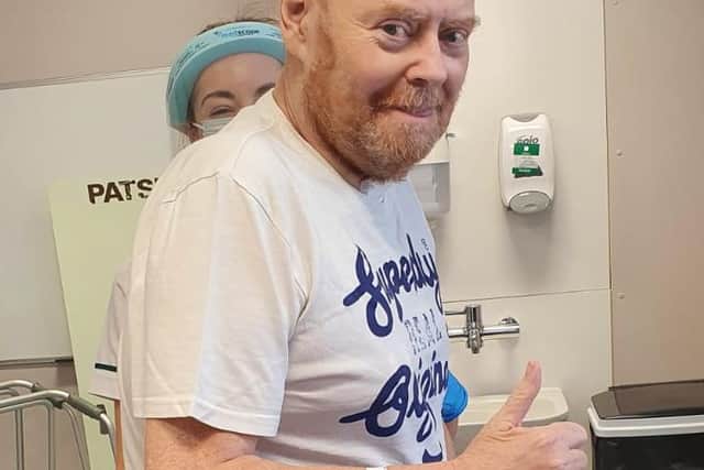 Sean Lonergan, 56, from Bamber Bridge, is continuing his recovery at Avondale Rehabilitation Unit in the grounds of Royal Preston Hospital