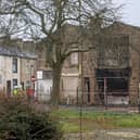 The derelict building which caught fire in Briercliffe Road, Burnley this morning (March 3)