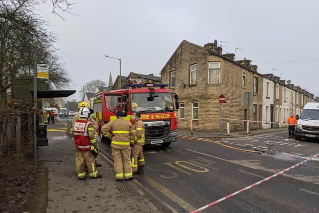 Fire crews are still at the scene of a derelict building fire in Burnley this morning