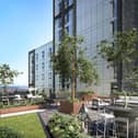 The planned roof terrace on the seventh floor of the central part The Exchange development (image: Day Architectural Limited)