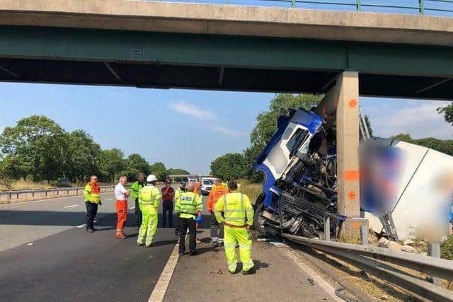 The access bridge, which crosses the M6 at Barnacre and links farmland on either side of the motorway, was struck by a lorry in July 2018