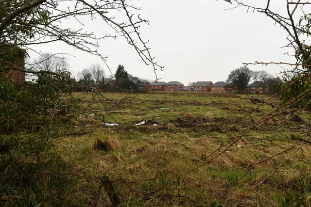 The plot off Sandy Lane where 51 affordable properties will be built