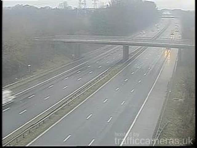 Lane three of the M6 northbound has been closed between junctions 34 (Bay Gateway, Lancaster) and 35 (A601, Carnforth) after a crash this morning (Wednesday, March 10)