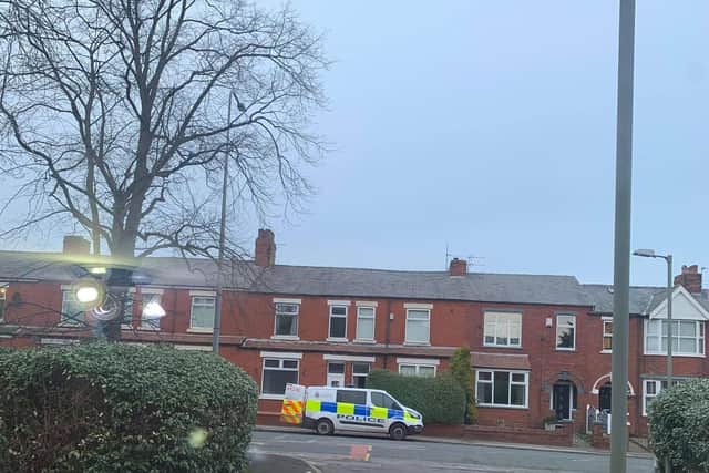 Police at the scene of the cannabis farm in Watkin Lane, Lostock Hall yesterday (Tuesday, March 9)