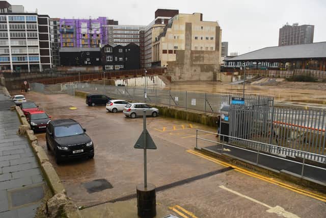 The temporary car park on the site of the former multi-storey facility opened in January 2020 (image: Neil Cross)