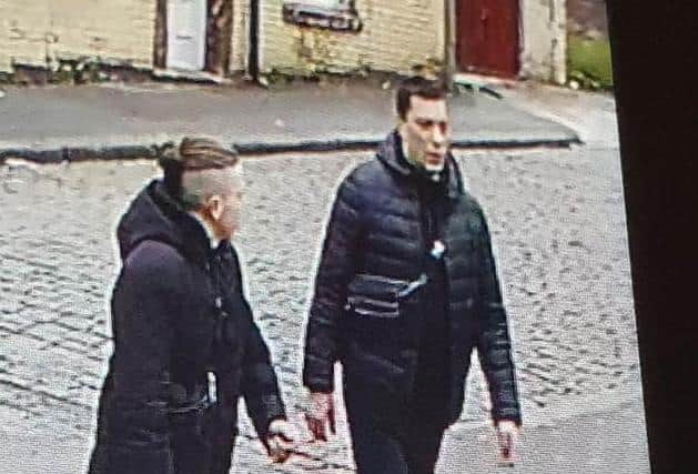The taller man on the right is believed to be the man seen on previously released CCTV running into the Tesco store. (Credit: Lancashire Police)