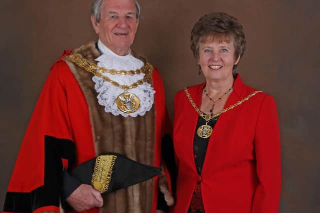 Colin Clark as Mayor in 2012, with wife Margaret