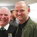 Bamber Bridge chairman Brian Ginty and manager Jamie Milligan, right