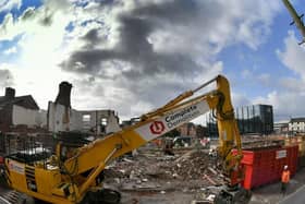 Demolition and construction work at UCLan, Preston