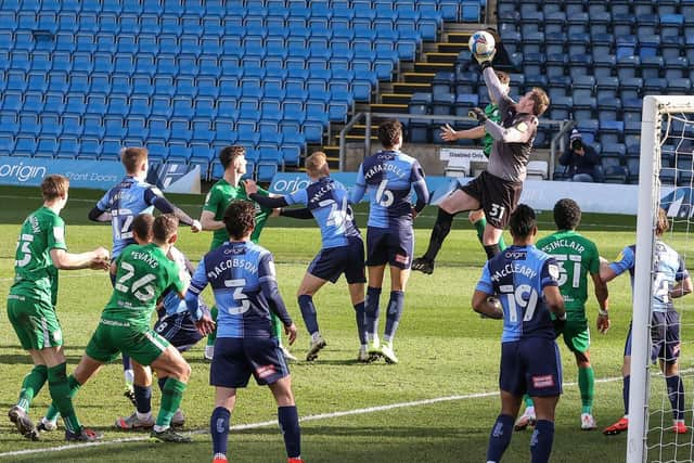 Preston North End mount a first-half attack against Wycombe