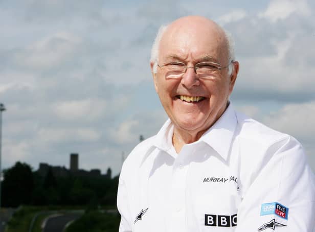 Formula One commentator Murray Walker poses during practice for the European Grand Prix at Nurburgring on July 20, 2007 (Photo by Mark Thompson/Getty Images)