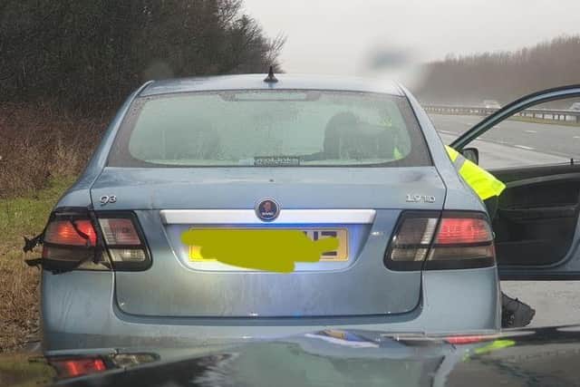 The drug driver was pulled over the on M6 near Preston on Sunday afternoon (March 14)
