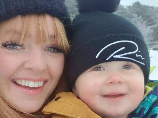 Hollie Dring found a lump when playing in bed with her 18-month-old son Theo in January