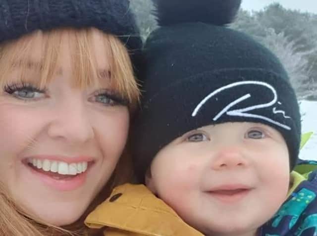 Hollie Dring found a lump when playing in bed with her 18-month-old son Theo in January