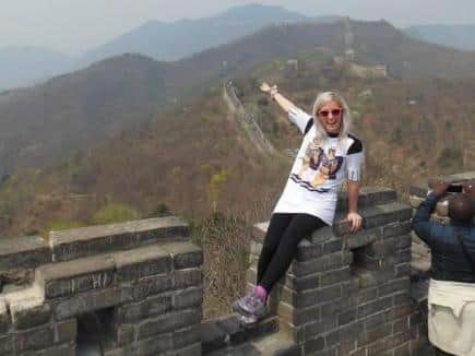 Amy on the Great Wall of China.
