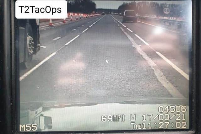 Police said the driver "failed to see the 50mph speed limit on their journey". (Credit: Lancashire Police)