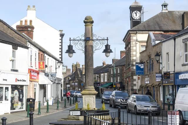 High Street and Market Cross in the Wyre  town of Garstang