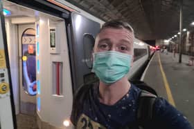 "Home safe and sound" - Andrew Neale, 35, arrived home last night after a two-week ordeal that saw him quarantined in Germany during a lay over from Thailand to Manchester whilst flying home for his dad's funeral