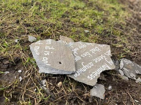The broken slate in Townley Gardens