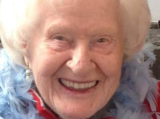 Annie Taylor on Hollywood Day at Moorside Hall nursing home. Annie celebrated her 100th birthday on March 18.
