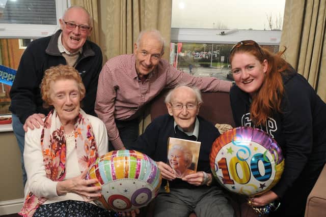 Celebrating his 100th birthday with friends and family